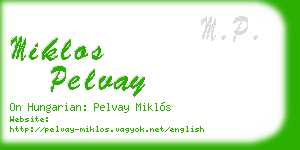 miklos pelvay business card