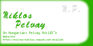 miklos pelvay business card